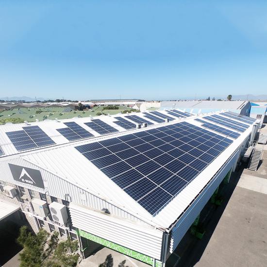 sistema de energía solar industrial